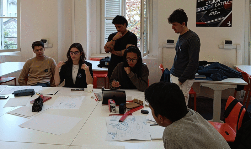 Design Sketch Battle de Transporte con Ferrari y estudiantes del IED Barcelona e IED Torino 